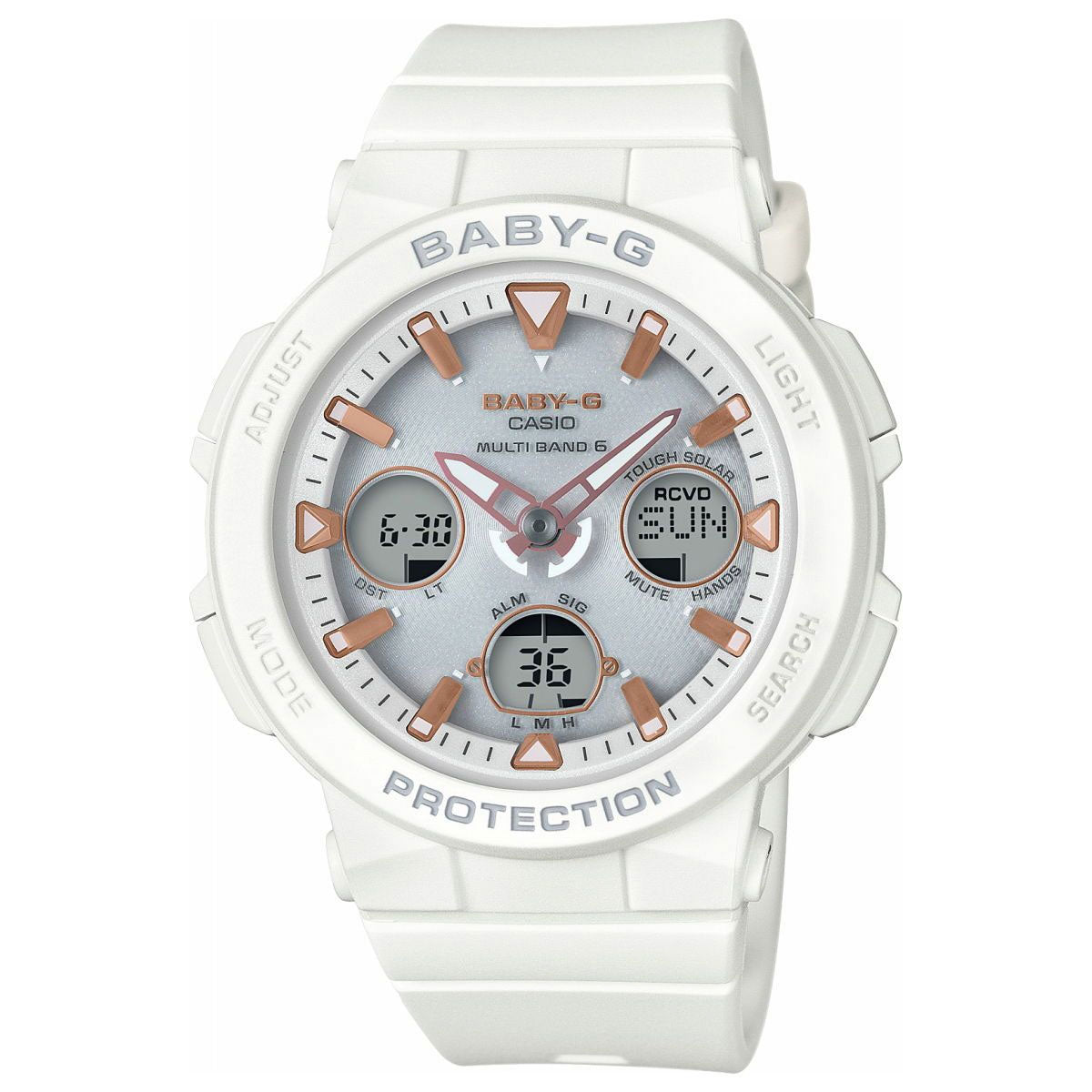 BABY-G カシオ ベビーG 電波 ソーラー ネオンイルミネーター レディース 腕時計 電波時計 ホワイト 白 Beach Traveler Series BGA-2500-7AJF