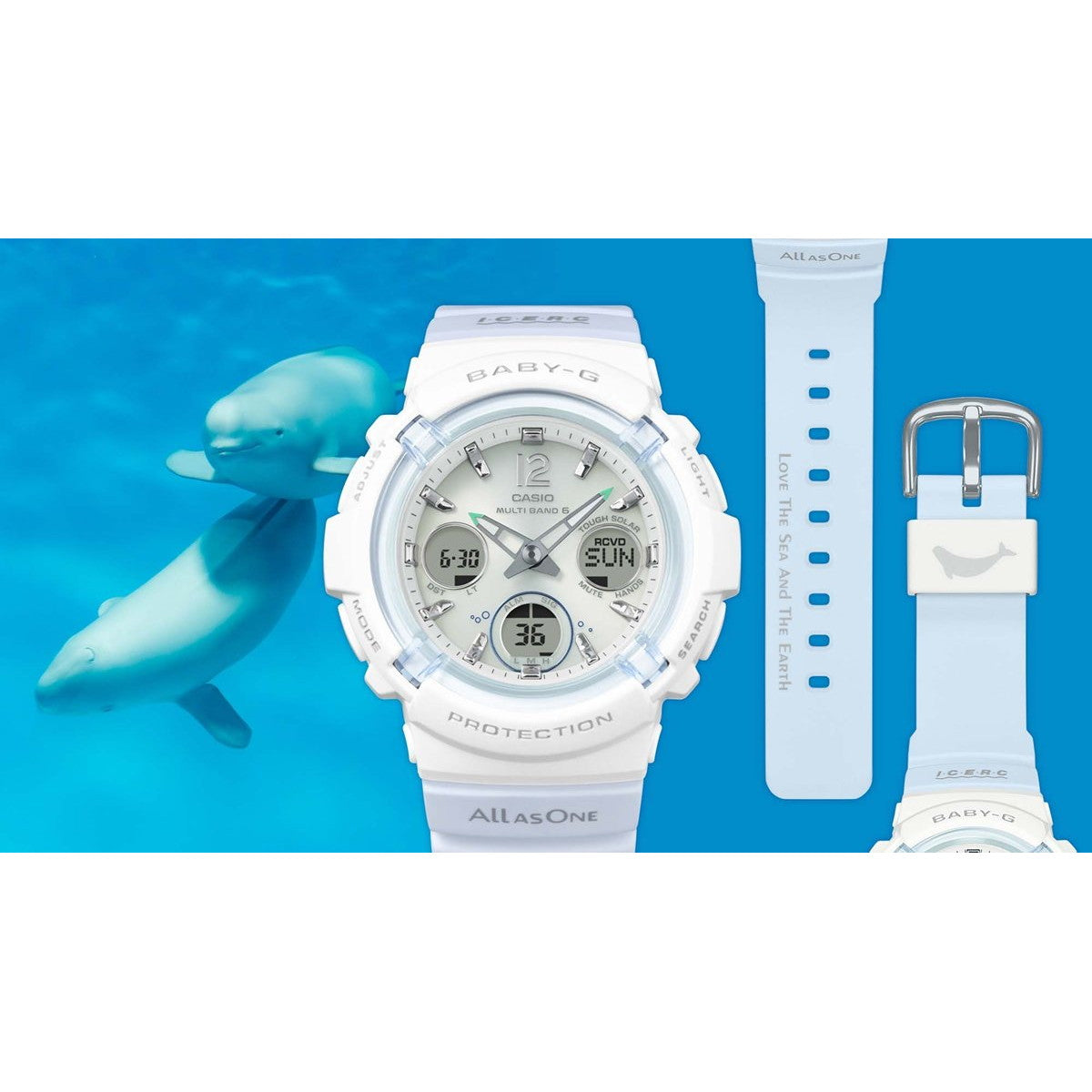 BABY-G カシオ ベビーG レディース 電波 ソーラー 腕時計 タフソーラー BGA-2800K-7AJR Love The Sea And The Earth スナメリ【2025 新作】