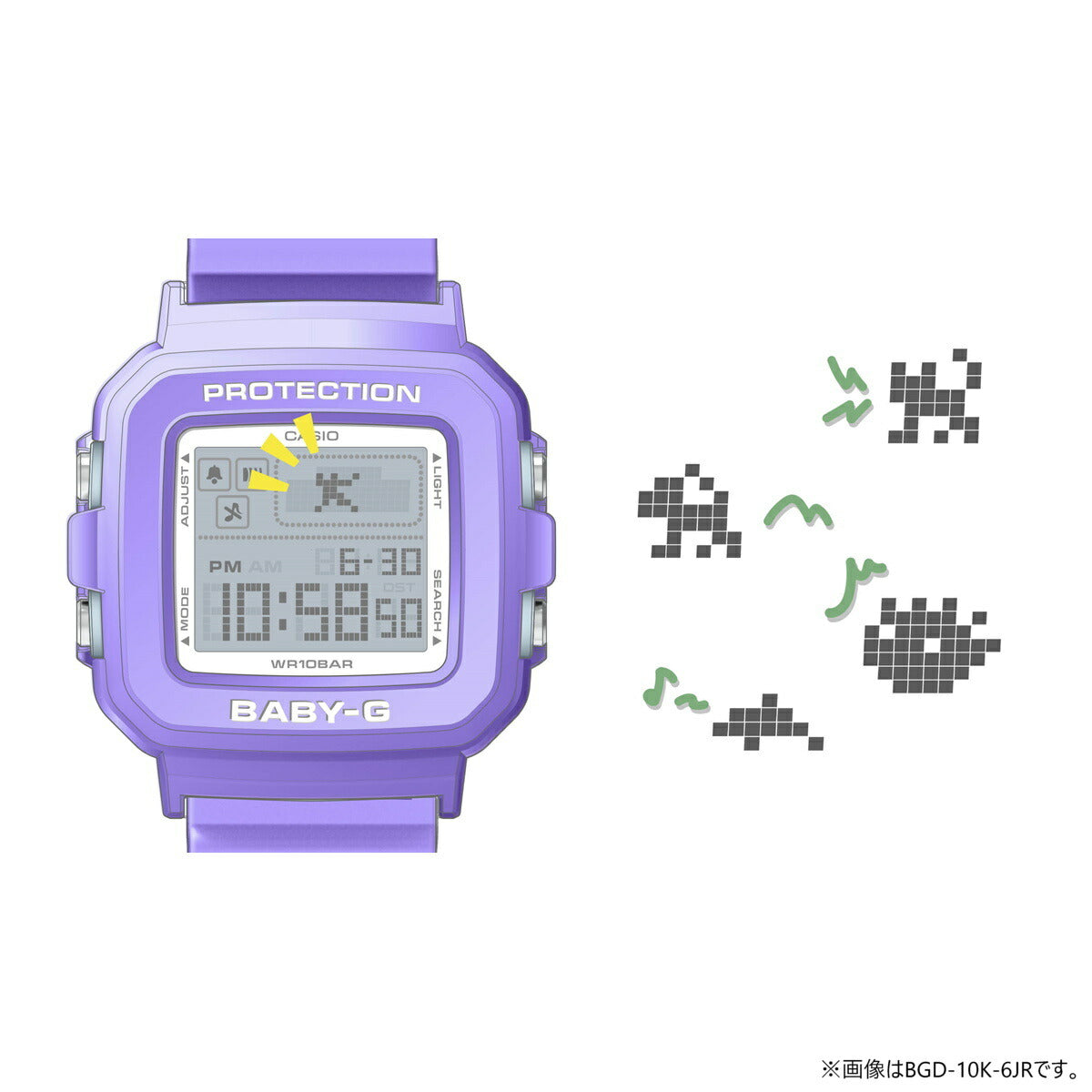 BABY-G+PLUS カシオ ベビーG レディース デジタル 限定モデル 腕時計 BGD-10K-2JR ベイビージープラス 時計ホルダー付属【2024 新作】
