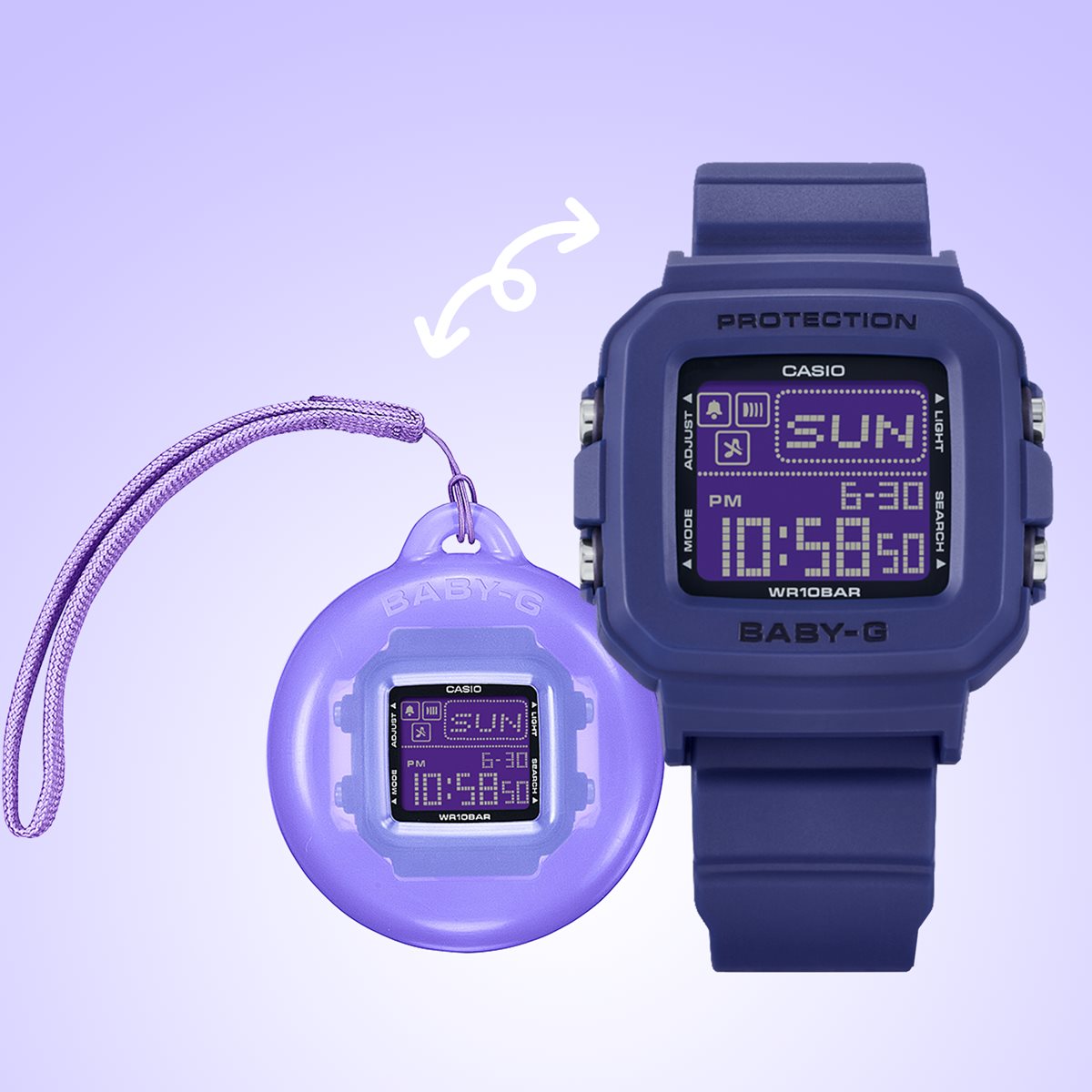 BABY-G+PLUS カシオ ベビーG レディース デジタル 限定モデル 腕時計 BGD-10K-2JR ベイビージープラス 時計ホルダー付属【2024 新作】
