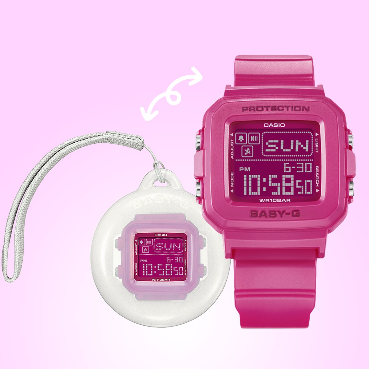BABY-G+PLUS カシオ ベビーG レディース デジタル 限定モデル 腕時計 BGD-10K-4JR ベイビージープラス 時計ホルダー付属【2024 新作】