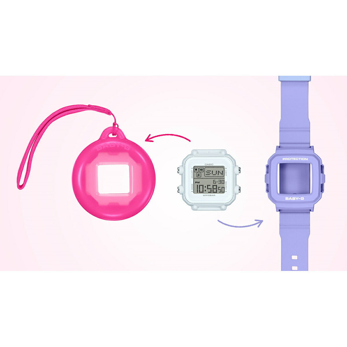BABY-G+PLUS カシオ ベビーG レディース デジタル 限定モデル 腕時計 BGD-10K-6JR ベイビージープラス 時計ホルダー付属【2024 新作】