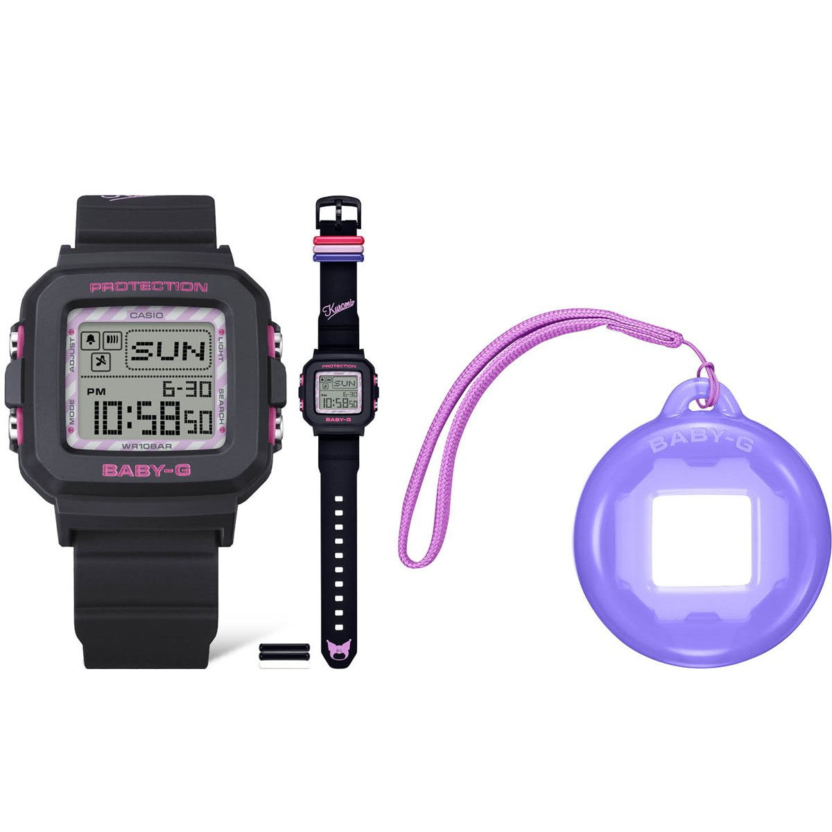 BABY-G+PLUS カシオ ベビーG レディース デジタル クロミ コラボ 限定モデル 腕時計 BGD-10KKM-1JR ベイビージープラス ストラップ付専用ホルダー付属【2024 新作】