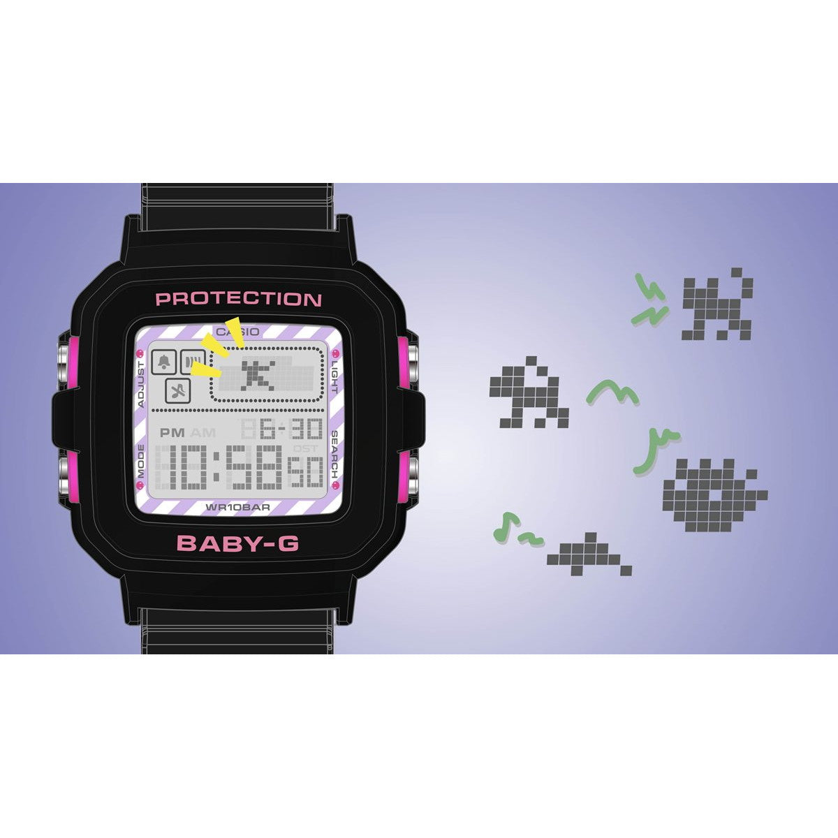 BABY-G+PLUS カシオ ベビーG レディース デジタル クロミ コラボ 限定モデル 腕時計 BGD-10KKM-1JR ベイビージープラス ストラップ付専用ホルダー付属【2024 新作】