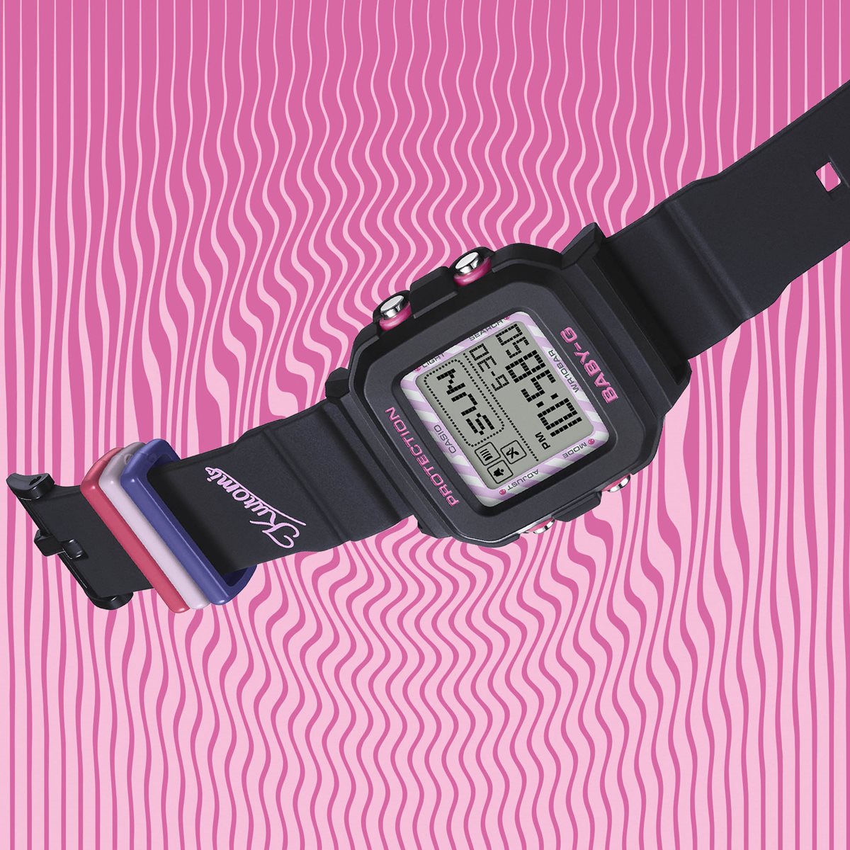 BABY-G+PLUS カシオ ベビーG レディース デジタル クロミ コラボ 限定モデル 腕時計 BGD-10KKM-1JR ベイビージープラス ストラップ付専用ホルダー付属【2024 新作】