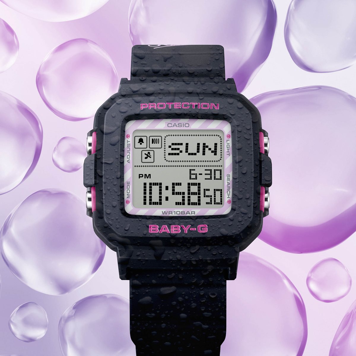 BABY-G+PLUS カシオ ベビーG レディース デジタル クロミ コラボ 限定モデル 腕時計 BGD-10KKM-1JR ベイビージープラス ストラップ付専用ホルダー付属【2024 新作】