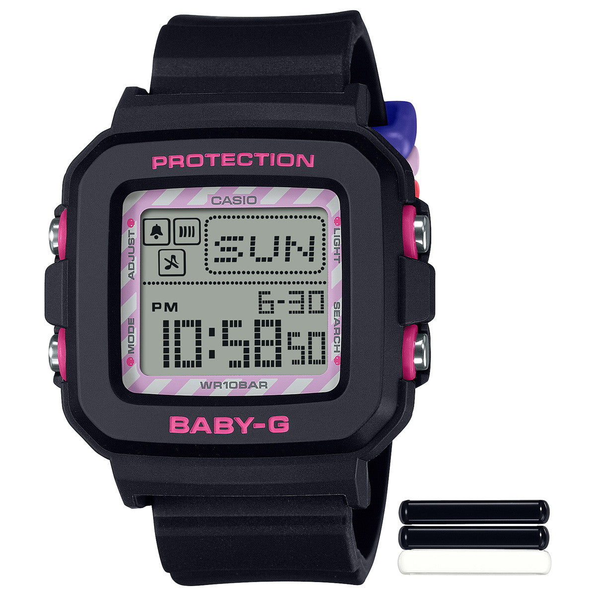 BABY-G+PLUS カシオ ベビーG レディース デジタル クロミ コラボ 限定モデル 腕時計 BGD-10KKM-1JR ベイビージープラス ストラップ付専用ホルダー付属【2024 新作】