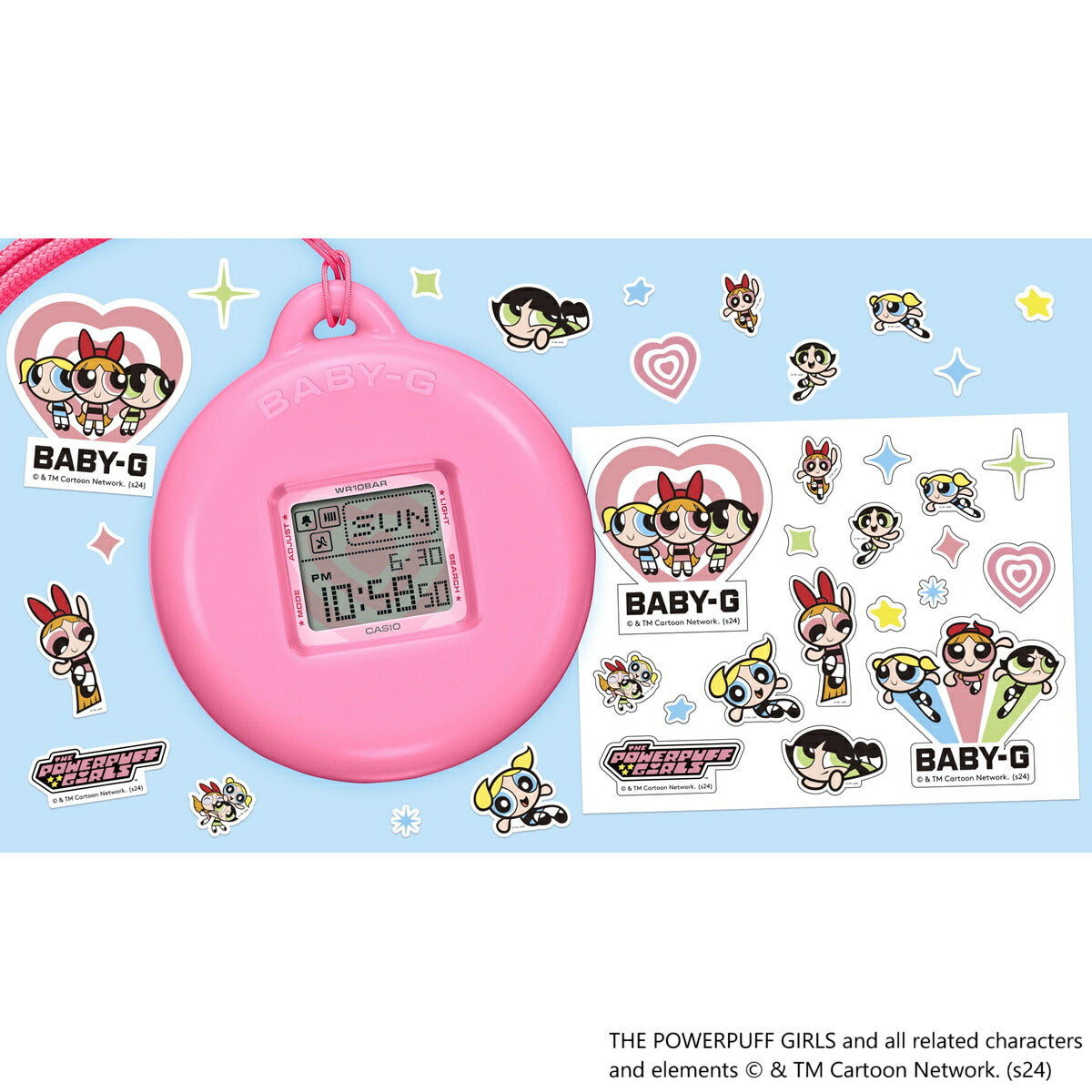 BABY-G+PLUS カシオ ベビーG レディース デジタル The Powerpuff Girls コラボ 限定モデル 腕時計 BGD-10KPP-7JR ベイビージープラス パワーパフ ガールズ 時計ホルダー付属【2024 新作】