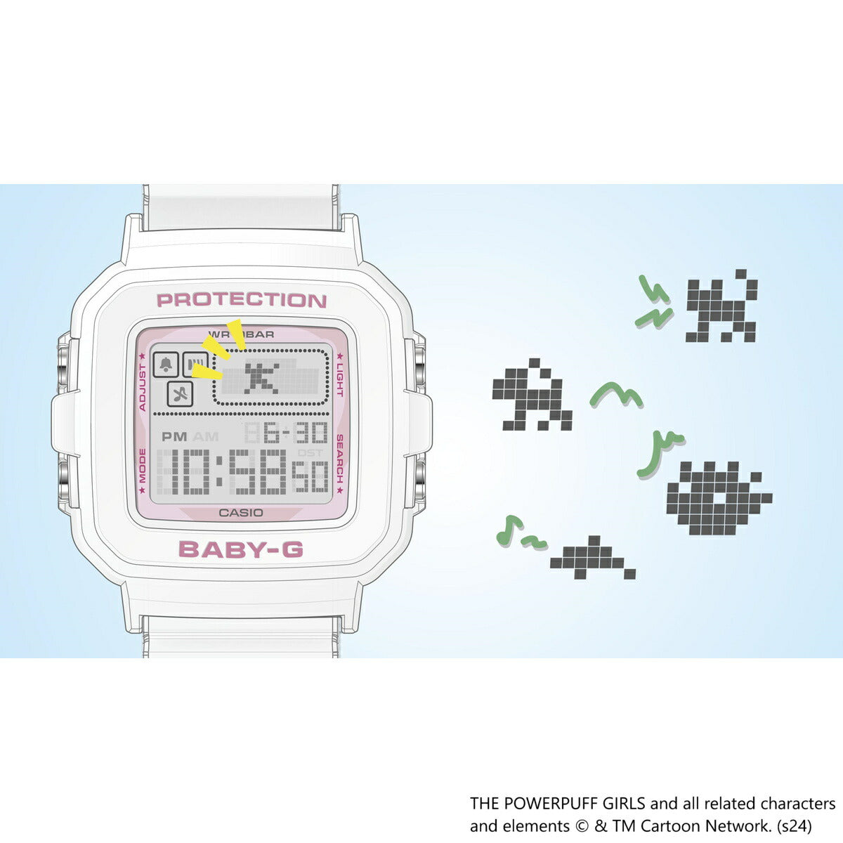 BABY-G+PLUS カシオ ベビーG レディース デジタル The Powerpuff Girls コラボ 限定モデル 腕時計 BGD-10KPP-7JR ベイビージープラス パワーパフ ガールズ 時計ホルダー付属【2024 新作】