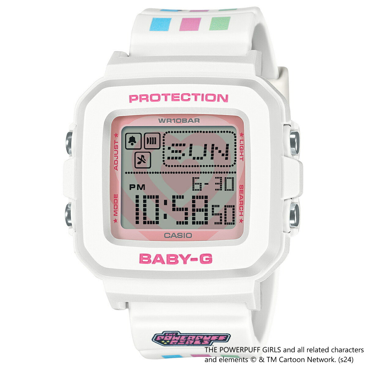 BABY-G+PLUS カシオ ベビーG レディース デジタル The Powerpuff Girls コラボ 限定モデル 腕時計 BGD-10KPP-7JR ベイビージープラス パワーパフ ガールズ 時計ホルダー付属【2024 新作】