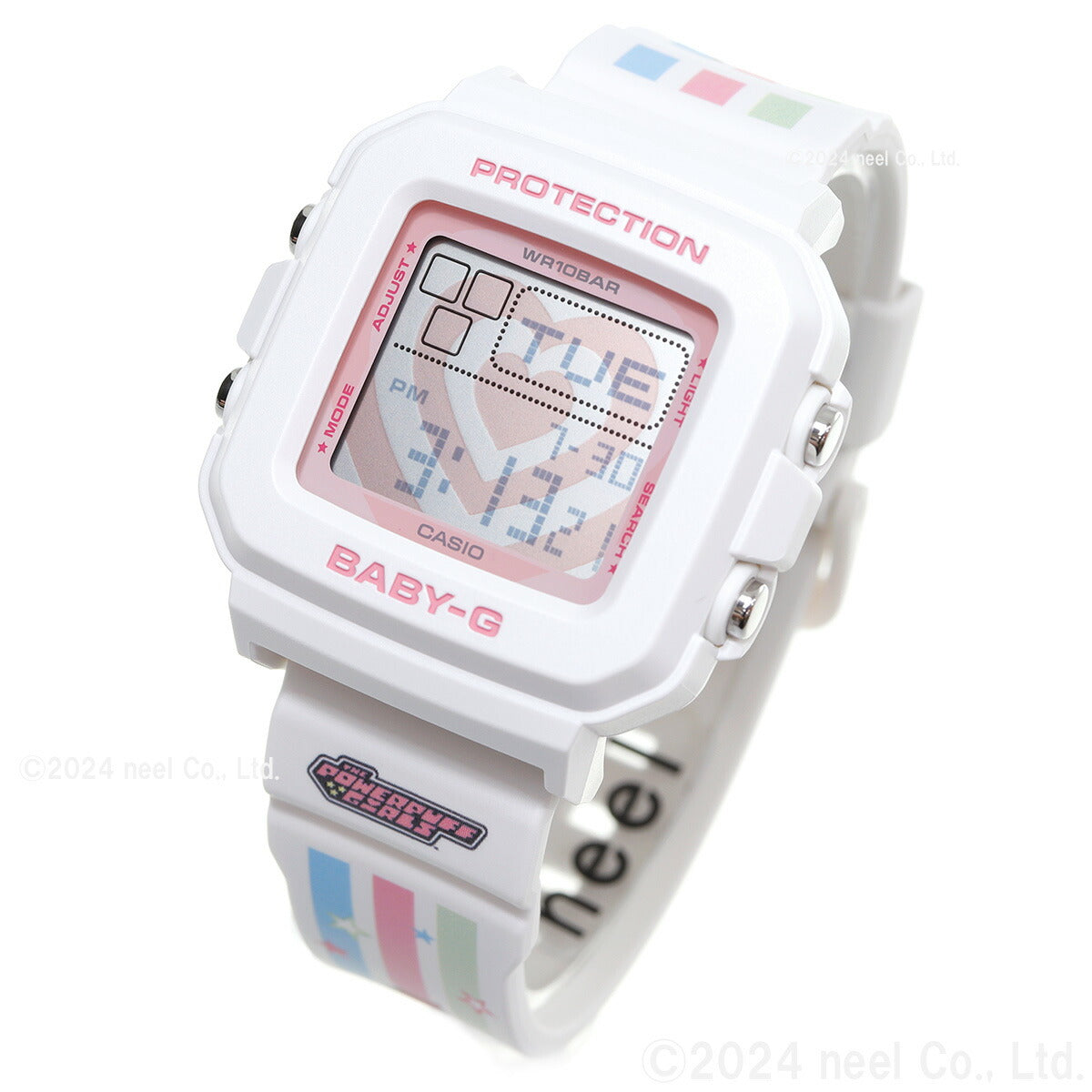 BABY-G+PLUS カシオ ベビーG レディース デジタル The Powerpuff Girls コラボ 限定モデル 腕時計 BGD-10KPP-7JR ベイビージープラス パワーパフ ガールズ 時計ホルダー付属【2024 新作】