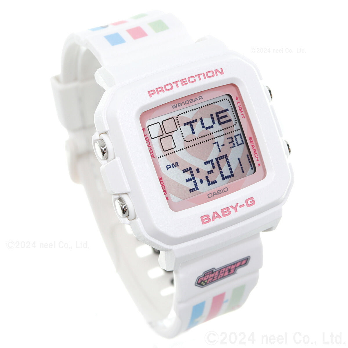BABY-G+PLUS カシオ ベビーG レディース デジタル The Powerpuff Girls コラボ 限定モデル 腕時計 BGD-10KPP-7JR ベイビージープラス パワーパフ ガールズ 時計ホルダー付属【2024 新作】