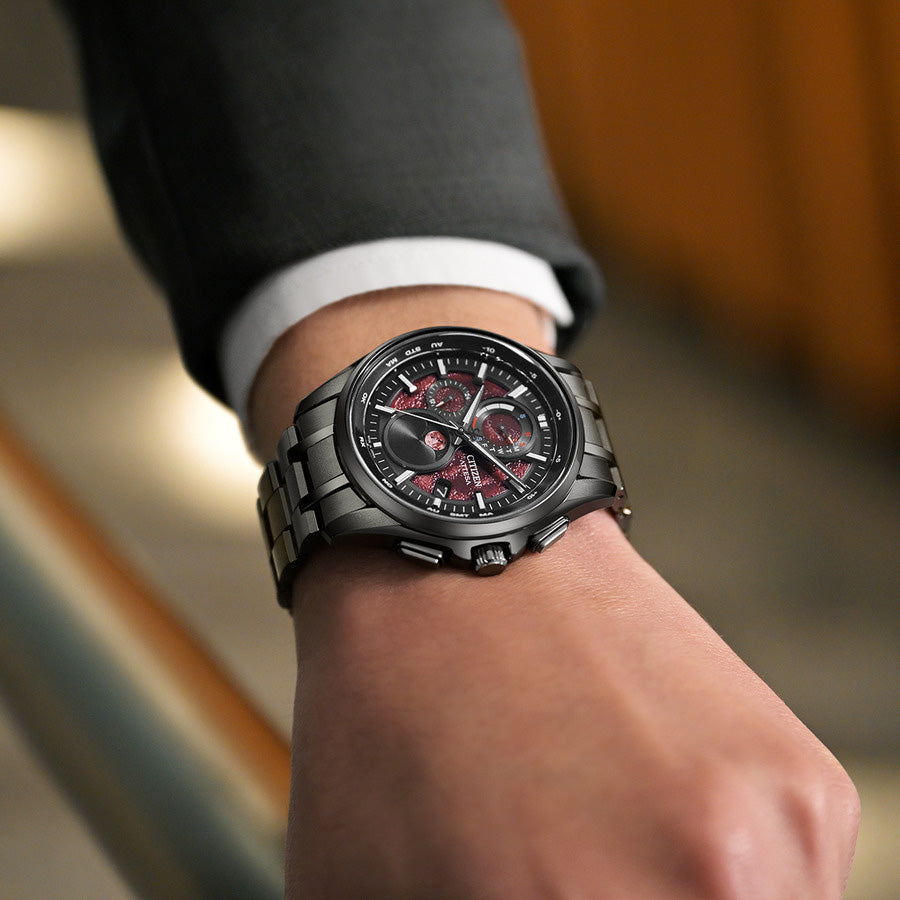 シチズン アテッサ CITIZEN ATTESA エコドライブ 電波時計 限定 腕時計 BY1005-73Z ダイレクトフライト ムーンフェイズ Black Titanium Series【2026 新作】