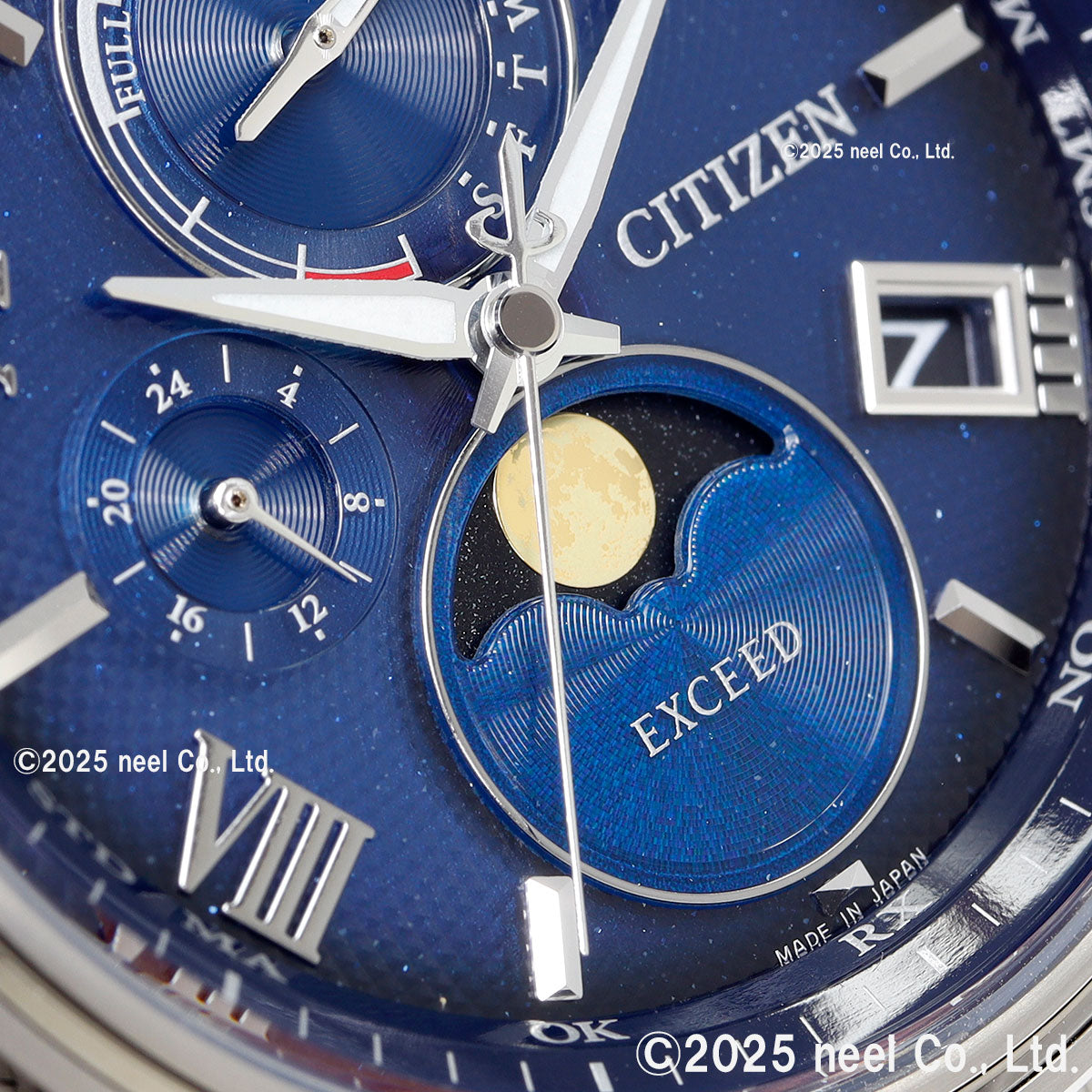 シチズン エクシード CITIZEN EXCEED エコドライブ 電波時計 ダイレクトフライト ムーンフェイズ BY1020-61L 月齢自動計算機能 ルナプログラム 搭載【2025 新作】
