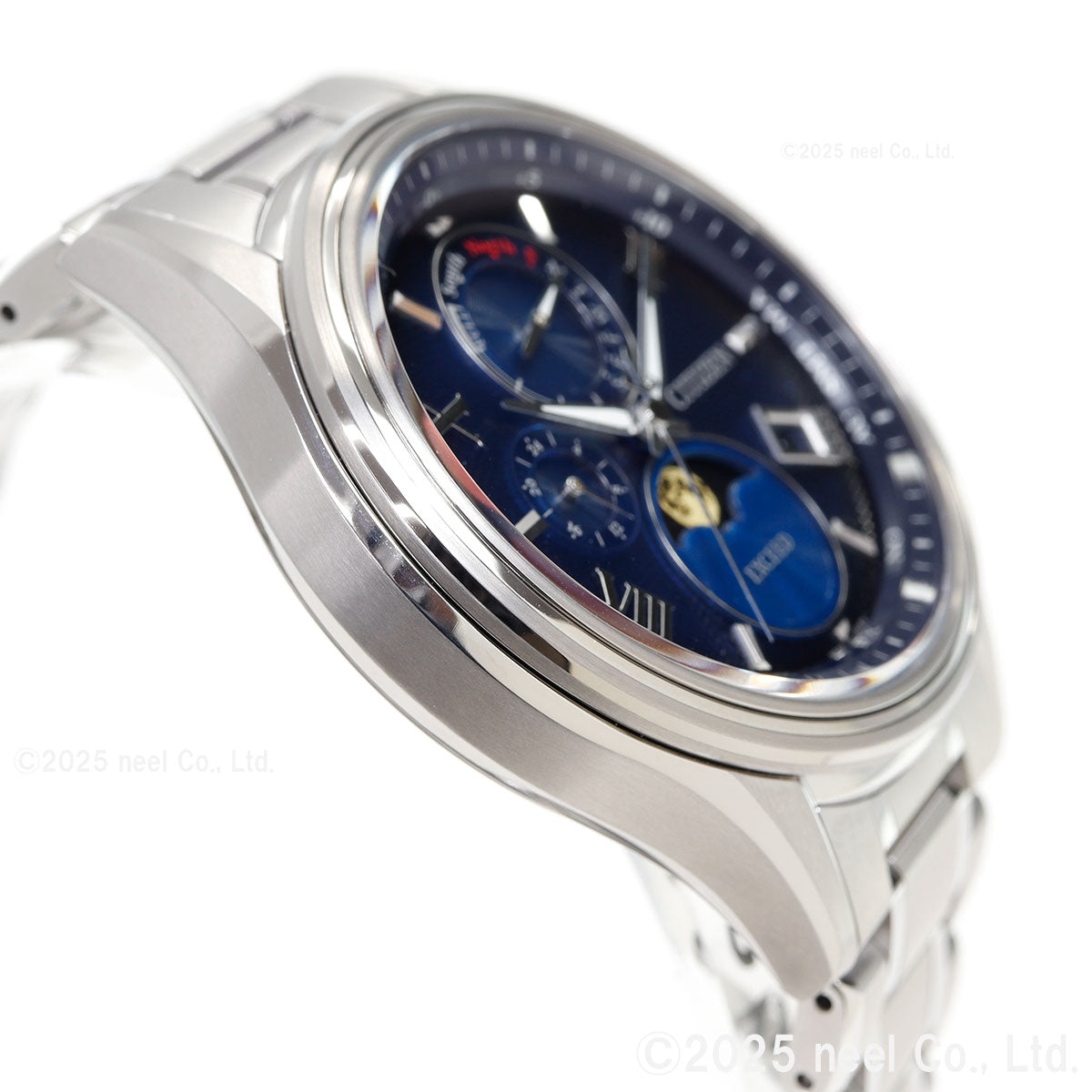 シチズン エクシード CITIZEN EXCEED エコドライブ 電波時計 ダイレクトフライト ムーンフェイズ BY1020-61L 月齢自動計算機能 ルナプログラム 搭載【2025 新作】