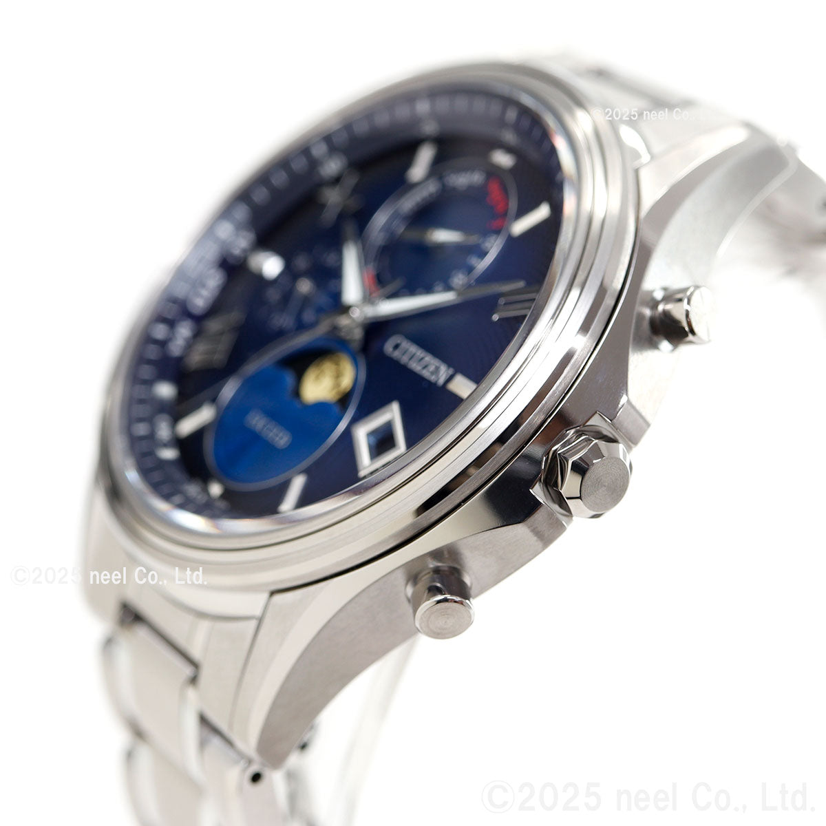 シチズン エクシード CITIZEN EXCEED エコドライブ 電波時計 ダイレクトフライト ムーンフェイズ BY1020-61L 月齢自動計算機能 ルナプログラム 搭載【2025 新作】