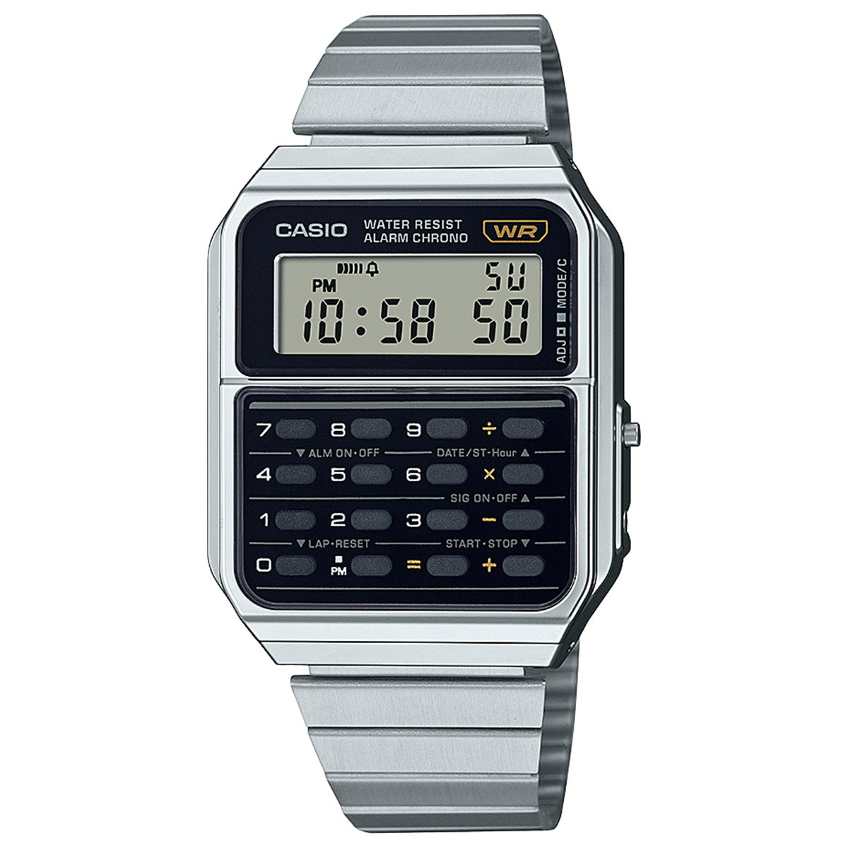 スタンダード STANDARD カシオ CASIO 限定モデル デジタル 腕時計 CA-500WE-1AJF 電卓デザイン シルバー【2023 新作】