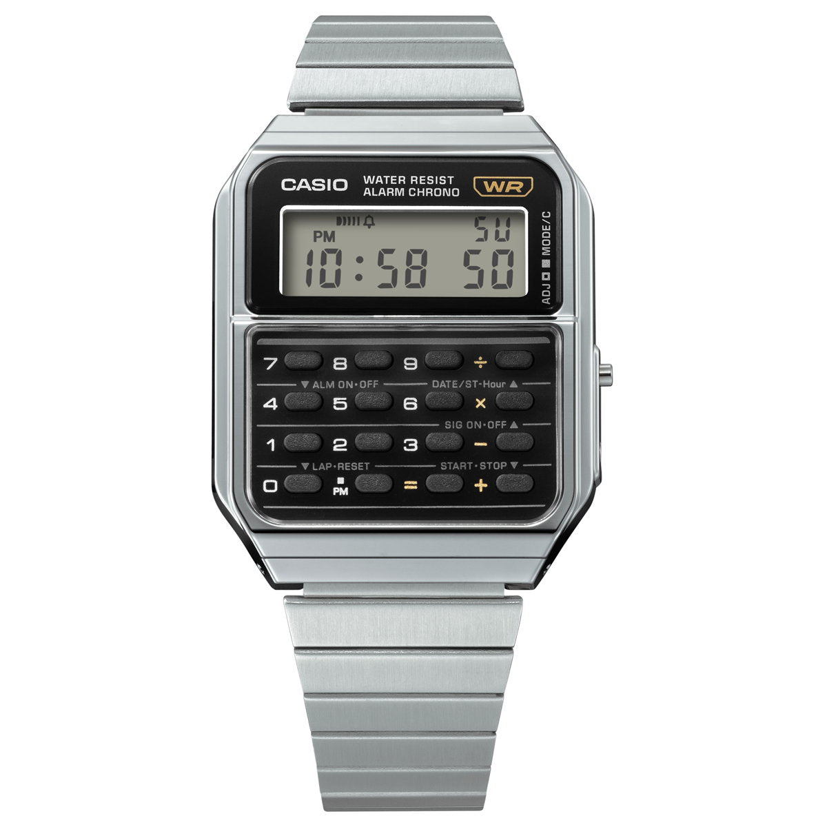 スタンダード STANDARD カシオ CASIO 限定モデル デジタル 腕時計 CA-500WE-1AJF 電卓デザイン シルバー【2023 新作】