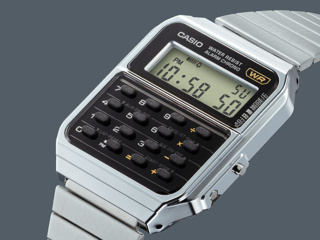 スタンダード STANDARD カシオ CASIO 限定モデル デジタル 腕時計 CA-500WE-1AJF 電卓デザイン シルバー【2023 新作】