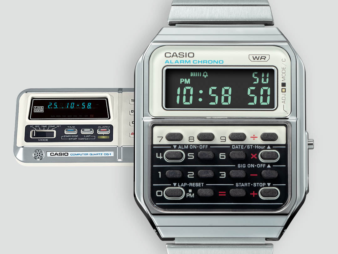 カシオ CASIO CLASSIC 限定モデル デジタル 腕時計 CA-500WE-7BJF 複合電卓 CQ-1 でんクロ モチーフ Heritage Colors ホワイト【2024 新作】