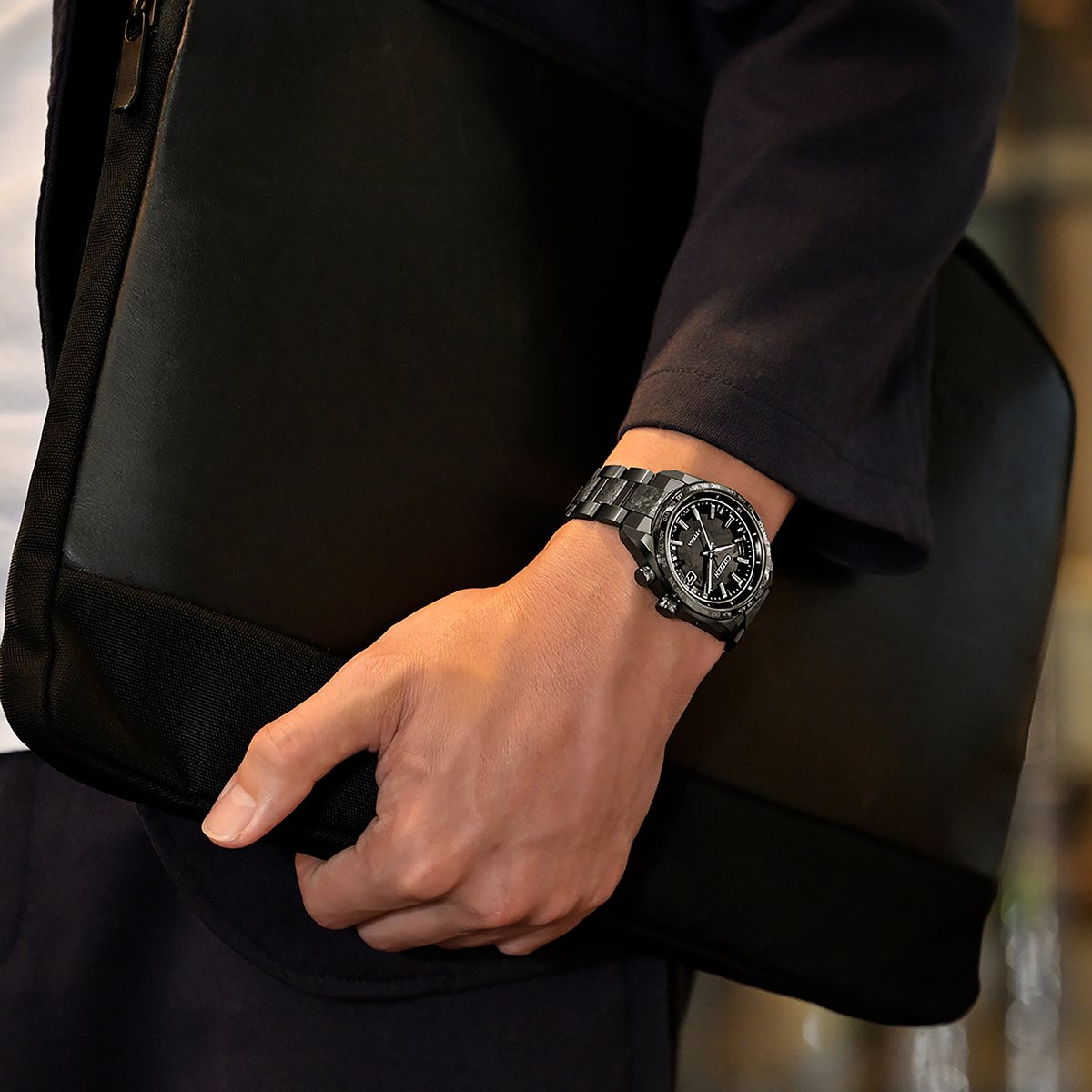 シチズン アテッサ HAKUTO-R コラボ 限定 第5弾 CITIZEN ATTESA エコドライブ 電波時計 腕時計 メンズ CB0285-63E ダイレクトフライト ACT Line ブラックチタニウム【2024 新作】