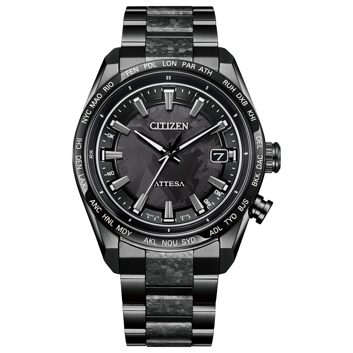 シチズン アテッサ HAKUTO-R コラボ 限定 第5弾 CITIZEN ATTESA エコドライブ 電波時計 腕時計 メンズ CB0285-63E ダイレクトフライト ACT Line ブラックチタニウム【2024 新作】