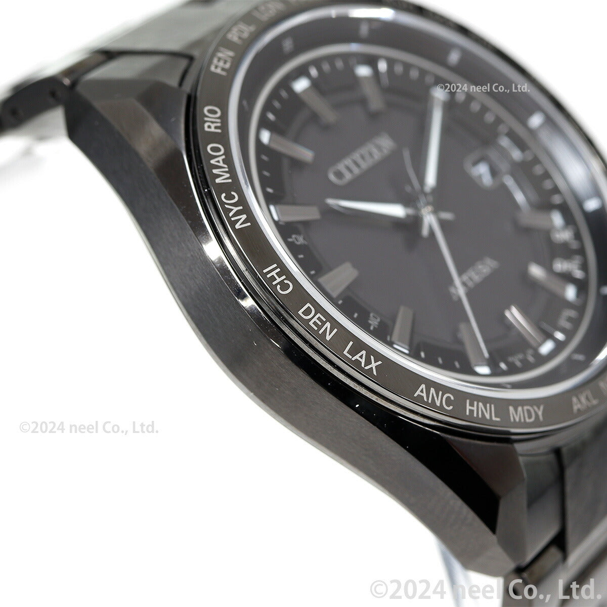 シチズン アテッサ HAKUTO-R コラボ 限定 第5弾 CITIZEN ATTESA エコドライブ 電波時計 腕時計 メンズ CB0285-63E ダイレクトフライト ACT Line ブラックチタニウム【2024 新作】