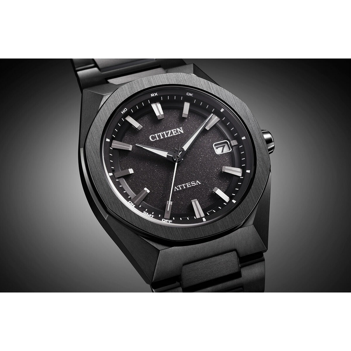 シチズン アテッサ CITIZEN ATTESA エコドライブ 電波時計 腕時計 メンズ CB3045-61E ダブルダイレクトフライト ACT Line ブラックチタニウム【2025 新作】