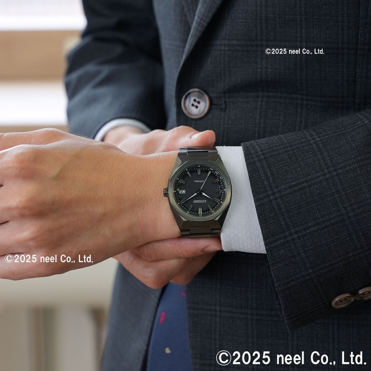 シチズン アテッサ CITIZEN ATTESA エコドライブ 電波時計 腕時計 メンズ CB3045-61E ダブルダイレクトフライト ACT Line ブラックチタニウム【2025 新作】