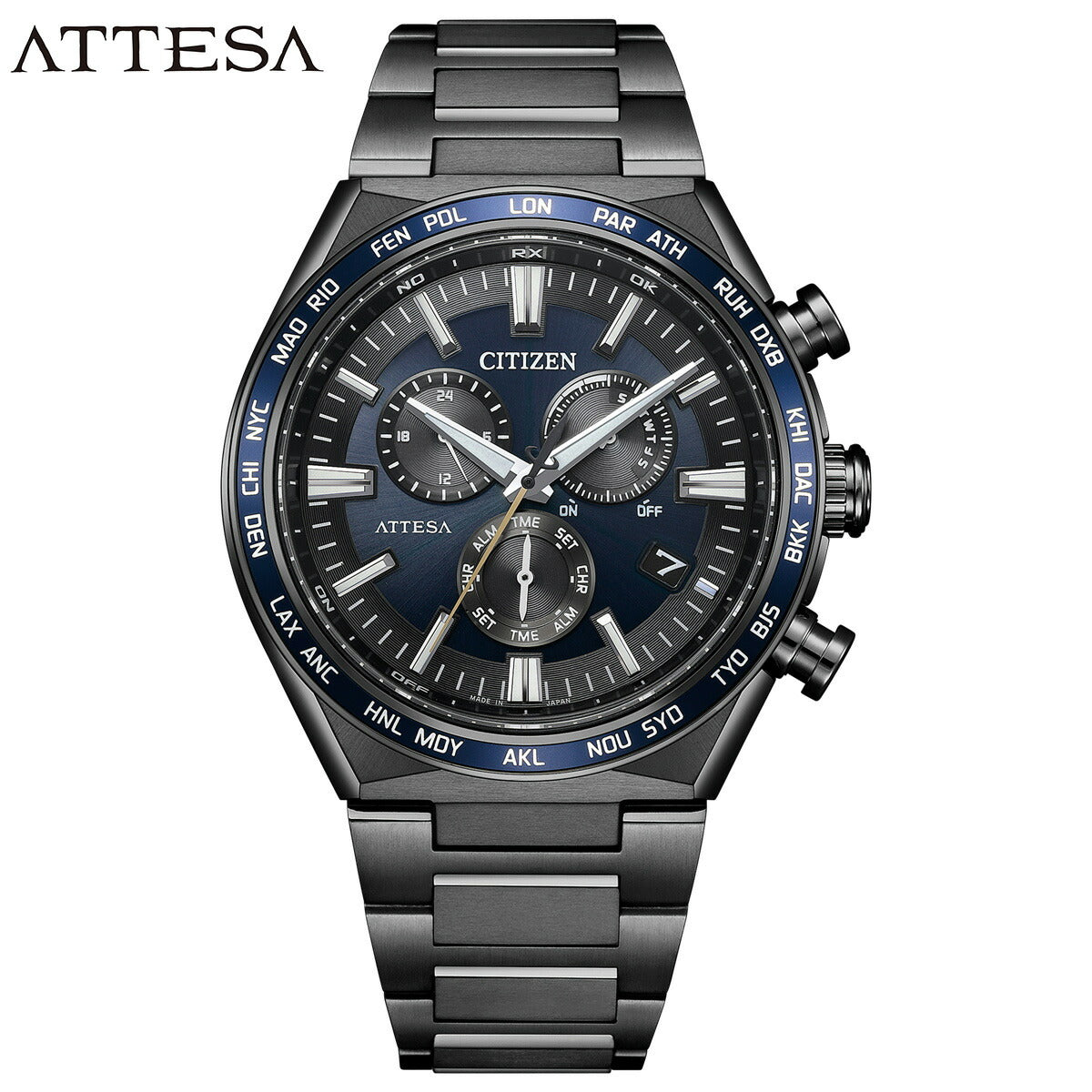 シチズン アテッサ エコドライブ 電波時計 CB5967-66L ダイレクトフライト 腕時計 メンズ CITIZEN ATTESA ACT Line Black Titanium【2024 新作】