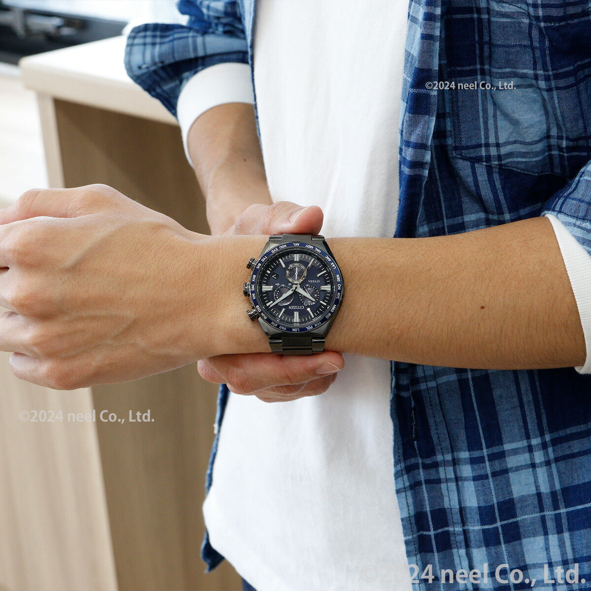 シチズン アテッサ エコドライブ 電波時計 CB5967-66L ダイレクトフライト 腕時計 メンズ CITIZEN ATTESA ACT Line Black Titanium【2024 新作】