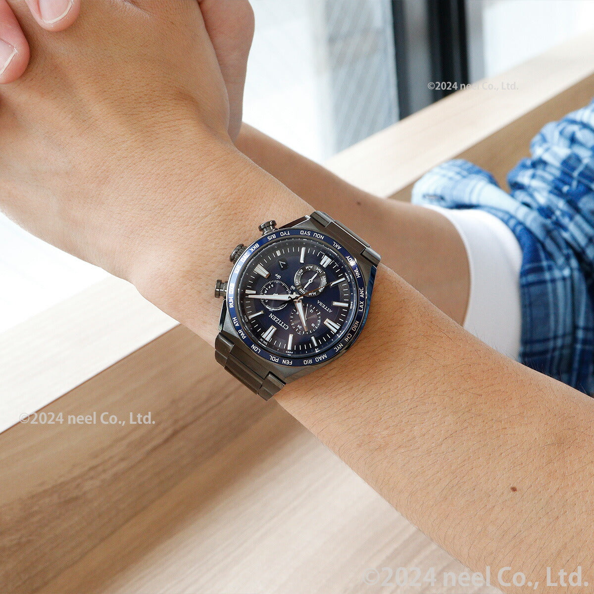シチズン アテッサ エコドライブ 電波時計 CB5967-66L ダイレクトフライト 腕時計 メンズ CITIZEN ATTESA ACT Line Black Titanium【2024 新作】