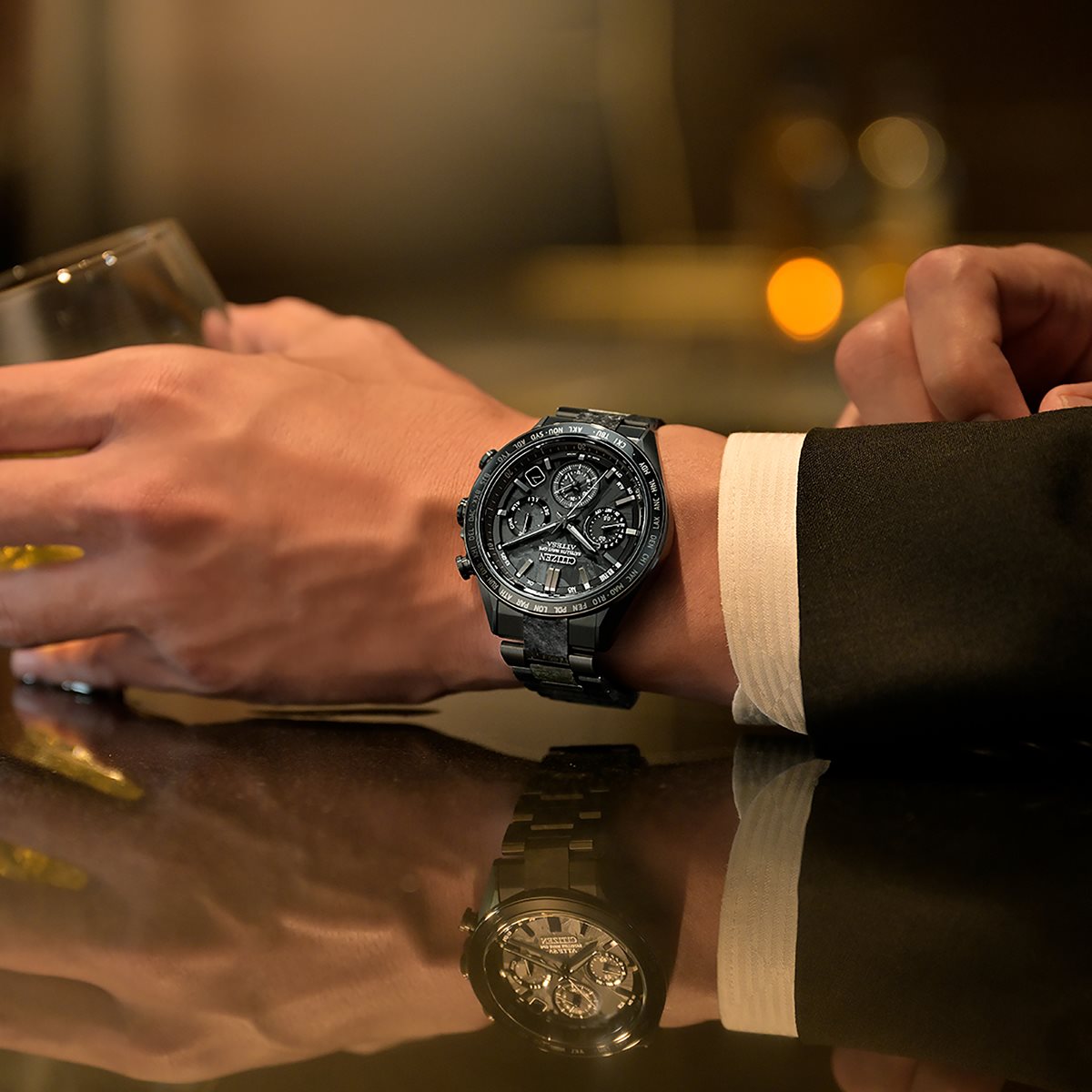 シチズン アテッサ HAKUTO-R コラボ 限定 第5弾 CITIZEN ATTESA エコドライブ GPS衛星電波時計 腕時計 メンズ CC4067-66E ダブルダイレクトフライト ACT Line ブラックチタニウム【2024 新作】