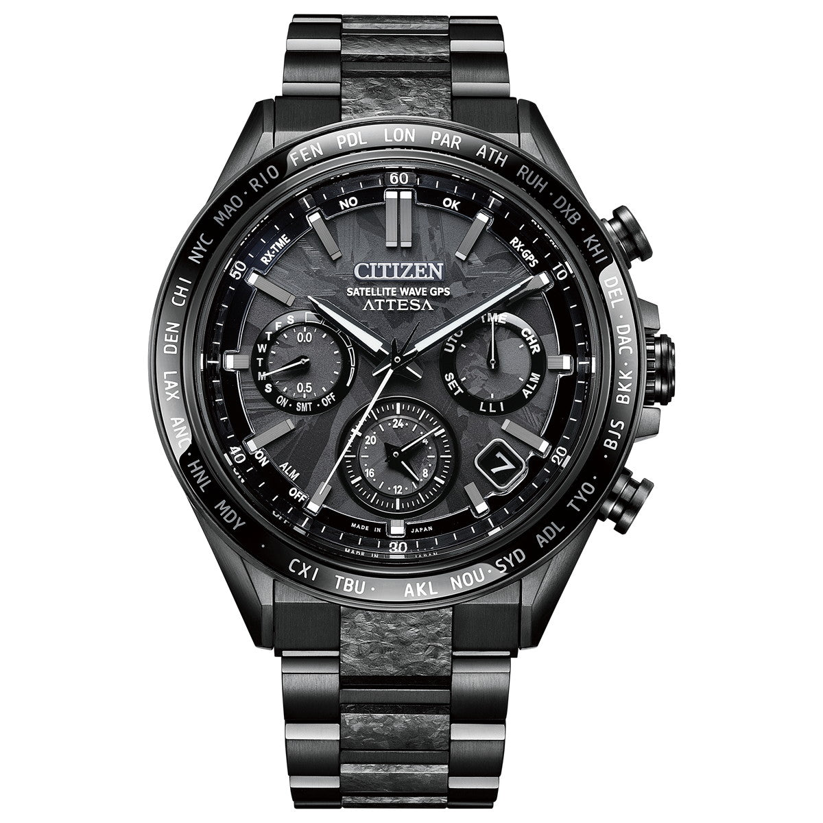 シチズン アテッサ HAKUTO-R コラボ 限定 第5弾 CITIZEN ATTESA エコドライブ GPS衛星電波時計 腕時計 メンズ CC4067-66E ダブルダイレクトフライト ACT Line ブラックチタニウム【2024 新作】