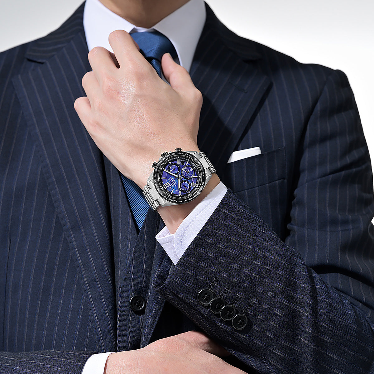 シチズン アテッサ CITIZEN ATTESA エコドライブ GPS電波時計 限定モデル 腕時計 メンズ CC4075-50L ダブルダイレクトフライト ACT Line UNITE with BLUE【2025 新作】