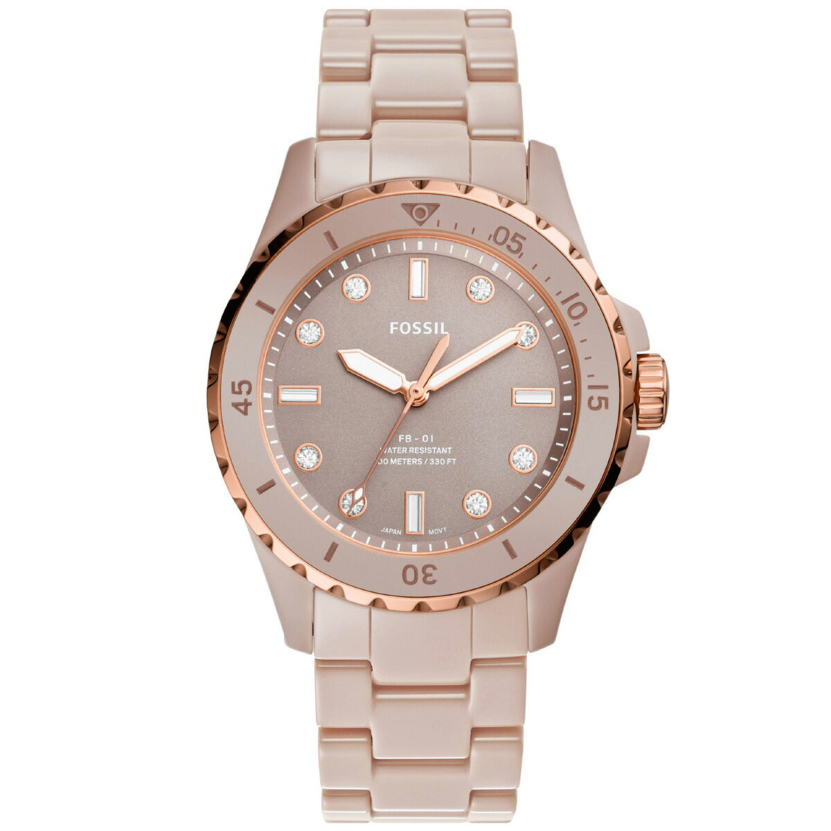 フォッシル FOSSIL 腕時計 レディース FB-01 三針 キャラメル セラミックウォッチ CE1111