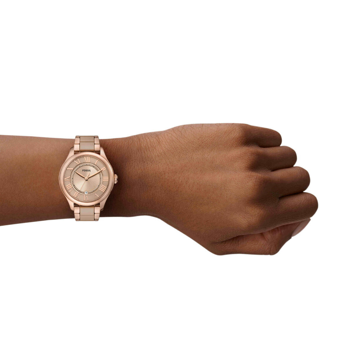 フォッシル FOSSIL 腕時計 レディース GILMORE 三針デイト ローズゴールドトーン&ブラウン セラミックウォッチ CE1133【2025 新作】