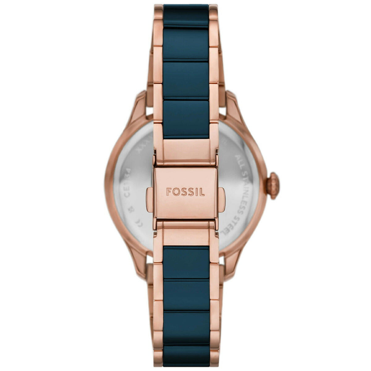 フォッシル FOSSIL 腕時計 レディース GILMORE 三針デイト ローズゴールドトーン&ネイビー セラミックウォッチ CE1134【2025 新作】