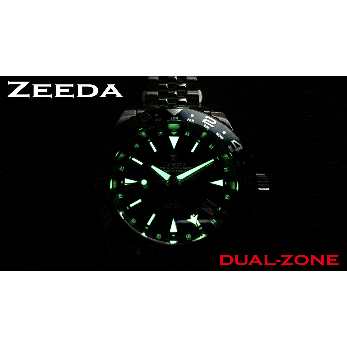 ジーダ ZEEDA デュアルゾーン DUAL-ZONE UNO 腕時計 メンズ 自動巻き GMT DU-SV【60回分割手数料無料!】