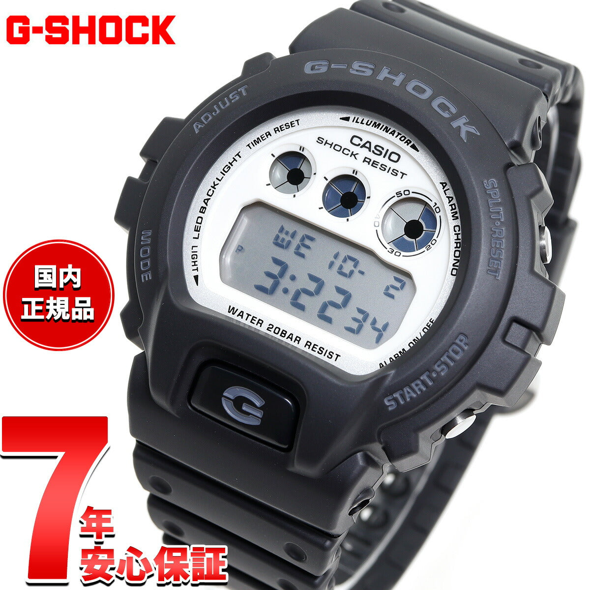 G-SHOCK デジタル カシオ Gショック CASIO 腕時計 メンズ DW-6900WD-1JF Black and brilliant  white シリーズ【2024 新作】