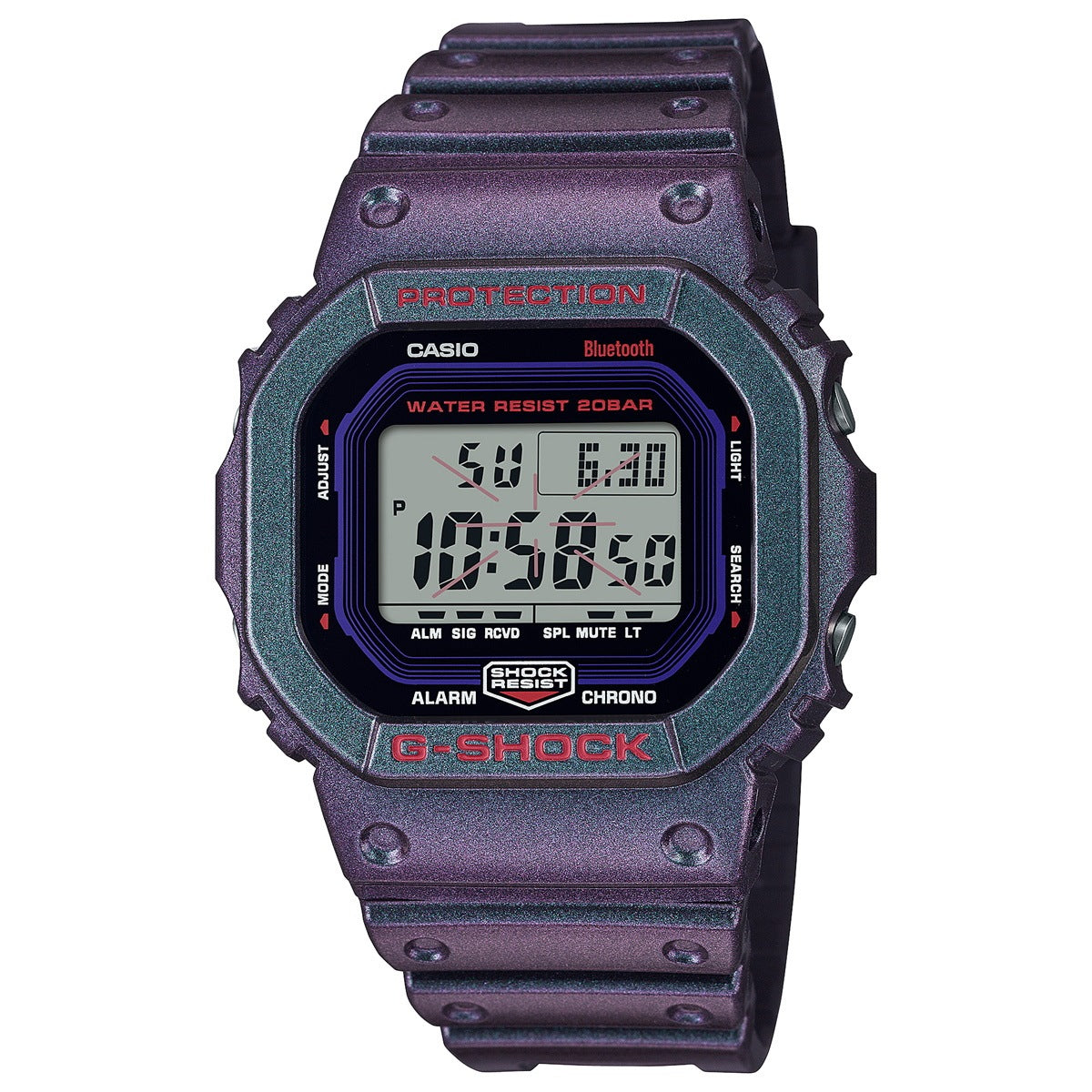 G-SHOCK Gショック DW-B5600AH-6JF メンズ デジタル 限定モデル 腕時計 パープル Bluetooth搭載 スマートフォンリンク CASIO カシオ【2023 新作】