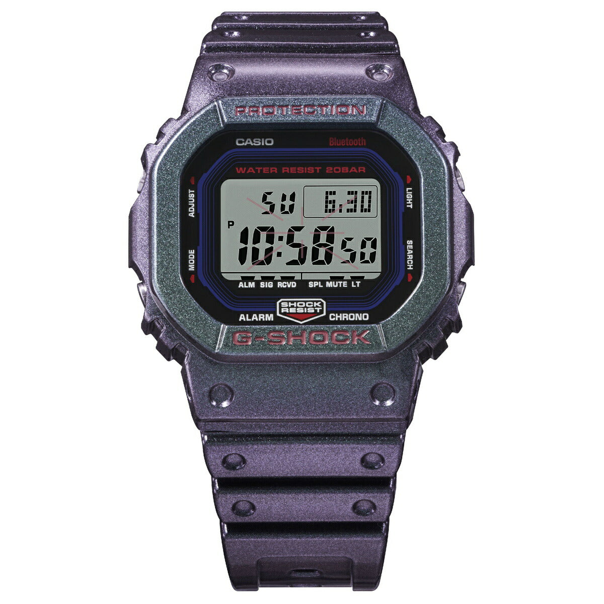 G-SHOCK Gショック DW-B5600AH-6JF メンズ デジタル 限定モデル 腕時計 パープル Bluetooth搭載 スマートフォンリンク CASIO カシオ【2023 新作】