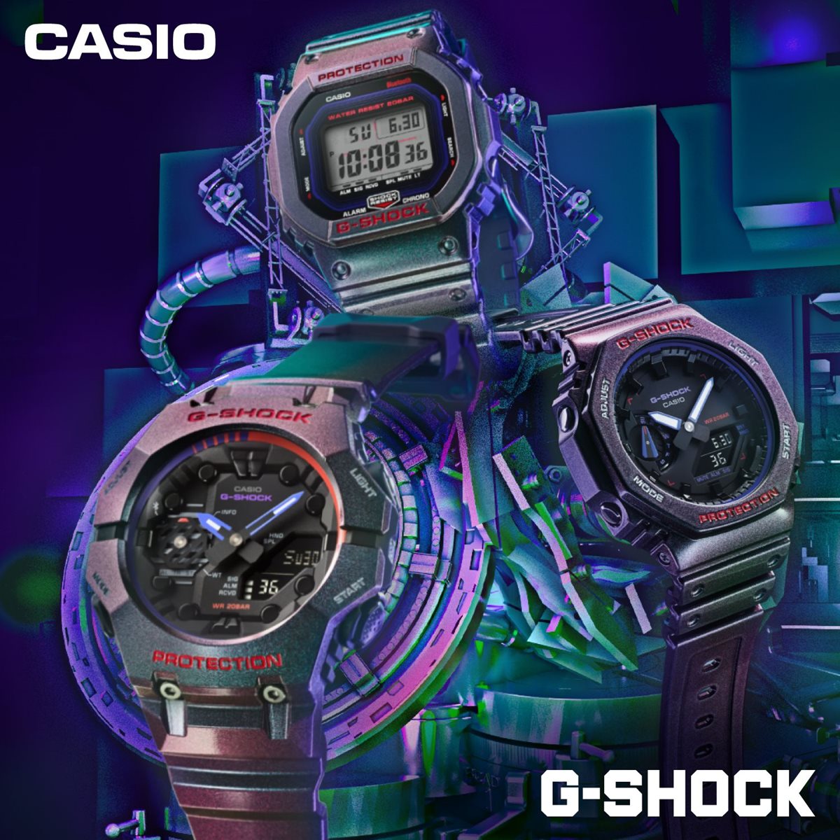 G-SHOCK Gショック DW-B5600AH-6JF メンズ デジタル 限定モデル 腕時計 パープル Bluetooth搭載 スマートフォンリンク CASIO カシオ【2023 新作】