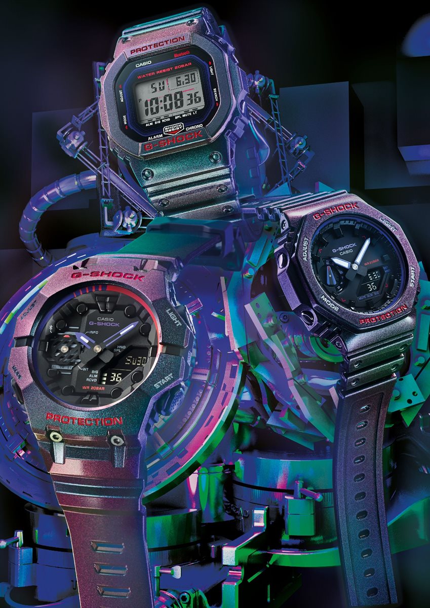 G-SHOCK Gショック DW-B5600AH-6JF メンズ デジタル 限定モデル 腕時計 パープル Bluetooth搭載 スマートフォンリンク CASIO カシオ【2023 新作】