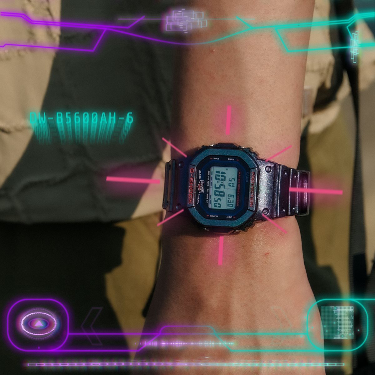 G-SHOCK Gショック DW-B5600AH-6JF メンズ デジタル 限定モデル 腕時計 パープル Bluetooth搭載 スマートフォンリンク CASIO カシオ【2023 新作】