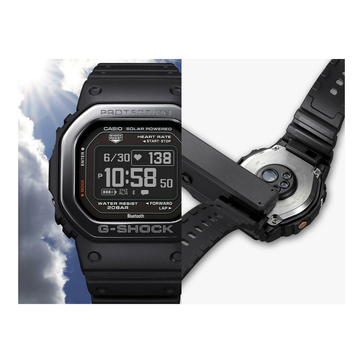 G-SHOCK G-SQUAD カシオ Gショック ジースクワッド CASIO DW-H5600-1A2JR Bluetooth搭載 USB充電対応 ソーラー 腕時計 メンズ スマートフォンリンク【2024 新作】