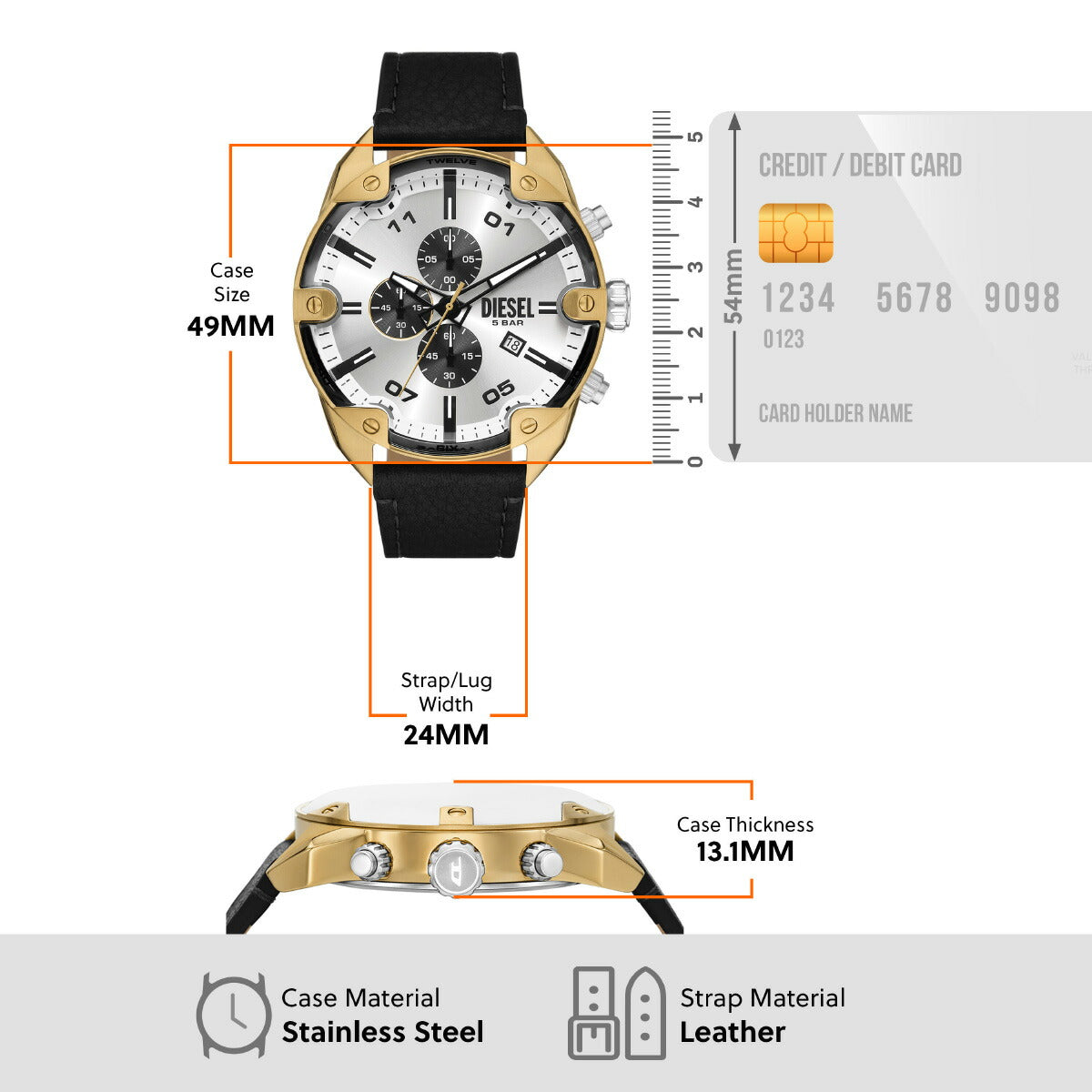 ディーゼル DIESEL 腕時計 メンズ クロノグラフ レザー DZ4671