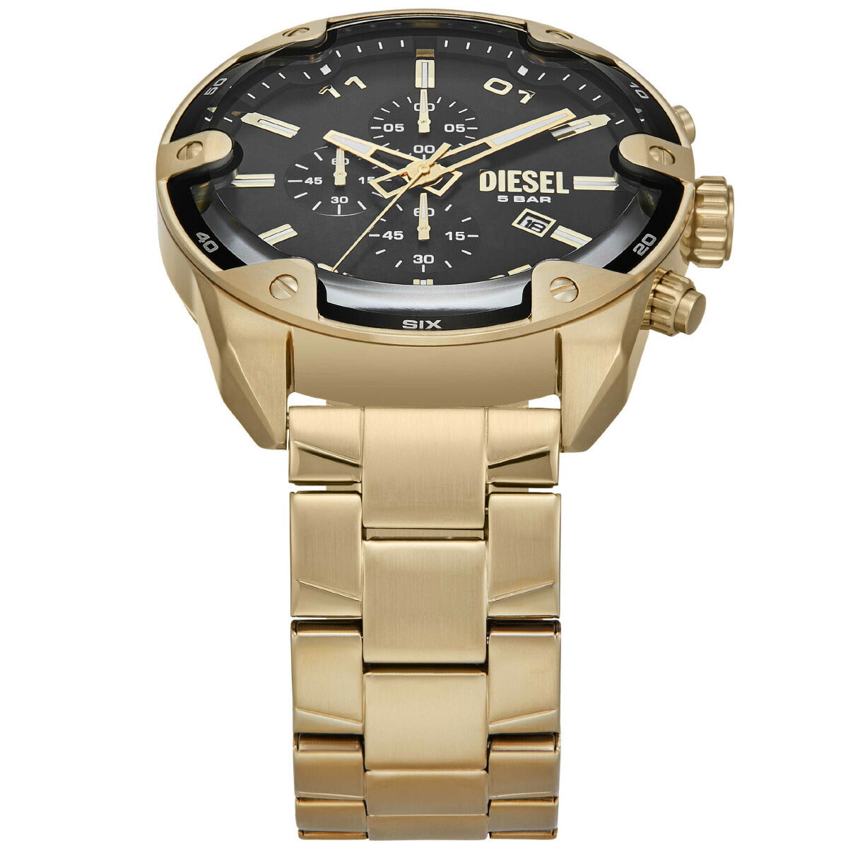 ディーゼル DIESEL 腕時計 メンズ SPIKED クロノグラフ ゴールドトーン ステンレススチールウォッチ DZ4678【2025 新作】