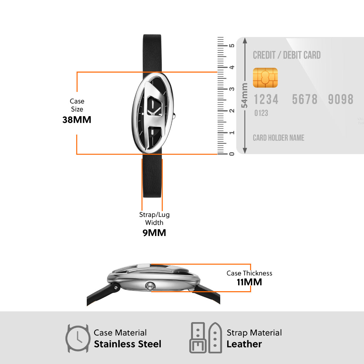 ディーゼル DIESEL 腕時計 レディース D-ERA 二針 ブラック レザーウォッチ DZ5612