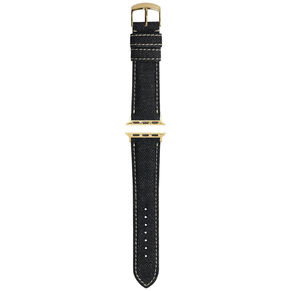 マネッタ ディ メーラ Manetta di mela アップルウォッチ Apple Watch 替えバンド ベルト メンズ レディース 岡山デニム 24mm ノンウォッシュ ホワイトステッチ/シルバー EDA-IWS24